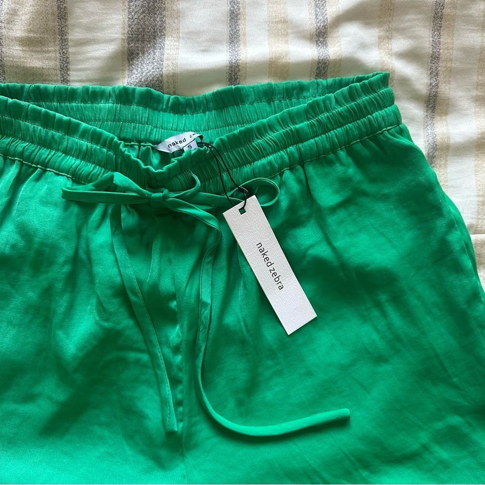 Naked Zebra Green Drawstring Pants